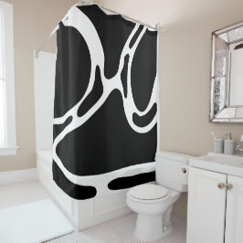 Abstrakte Doodles Schwarzweiß Duschvorhang