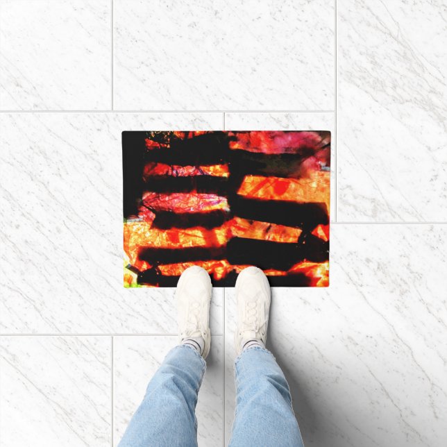 Abstrakte Doormat, gelb gestrichen, orange Fußmatte (Indoor)