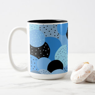 Abstrakte Dotty Blue Circles Zweifarbige Tasse