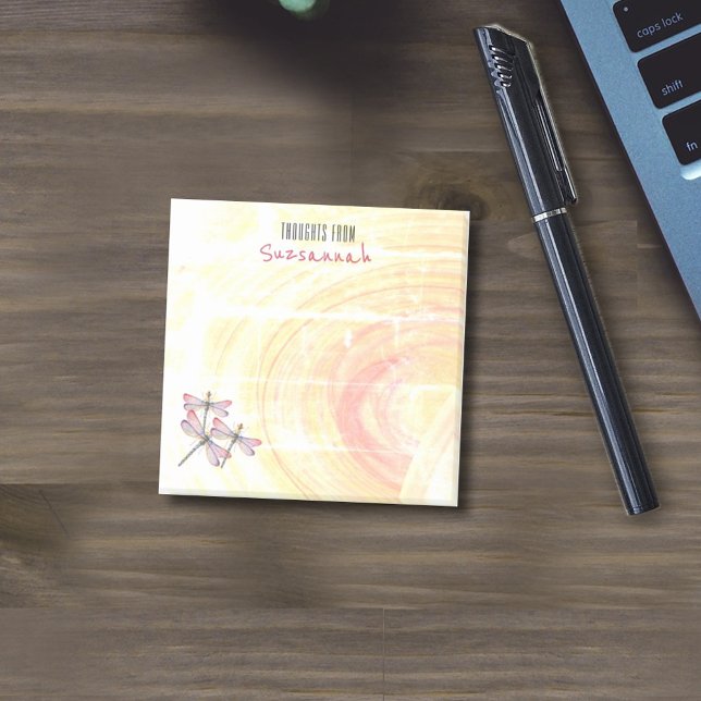 Abstrakte Dragonfische über Pastellfarben Post-it Klebezettel (3" square Post-it® design)