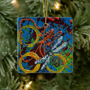 Abstrakte Dragonfly-Ornament Keramikornament