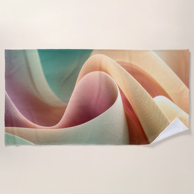 Abstrakte Draperie mit pastellfarbenem Farbverlauf Strandtuch (Vorderseite)