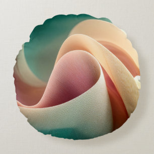 Abstrakte Draperie mit pastellfarbenem Gradientenf Rundes Kissen