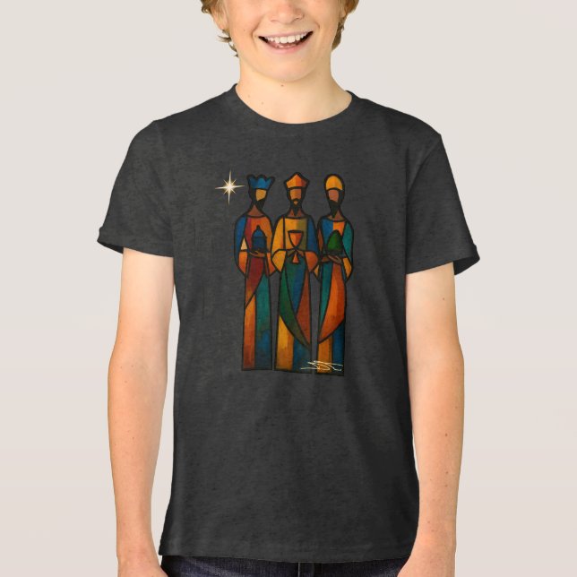 Abstrakte Drei Weisen Tri-Blend Shirt (Vorderseite)