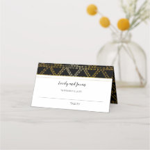 Abstrakte Dreieck-Hochzeit in Schwarz und Gold