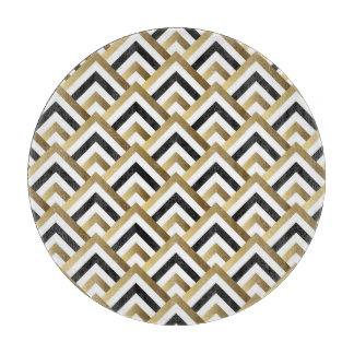 Abstrakte Dreiecke: Gold Black Seamless Schneidebrett