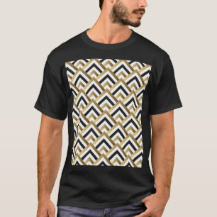 Abstrakte Dreiecke: Gold Black Seamless T-Shirt