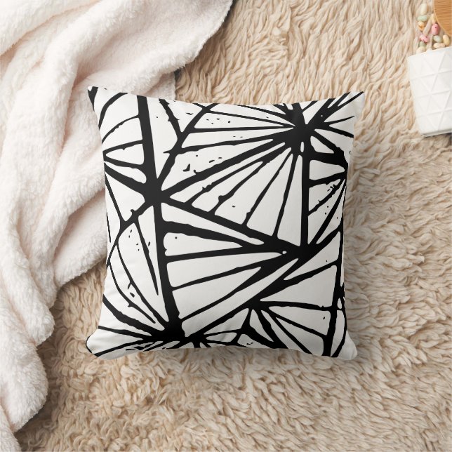 Abstrakte Dreiecke Lino Druckkopfkissen Kissen (Decke)