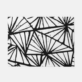 Abstrakte Dreiecke Lino Drucktür matte