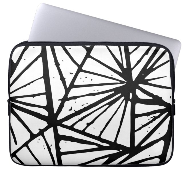 Abstrakte Dreiecke Lino Print Electronics Bag Laptopschutzhülle (Vorderseite)