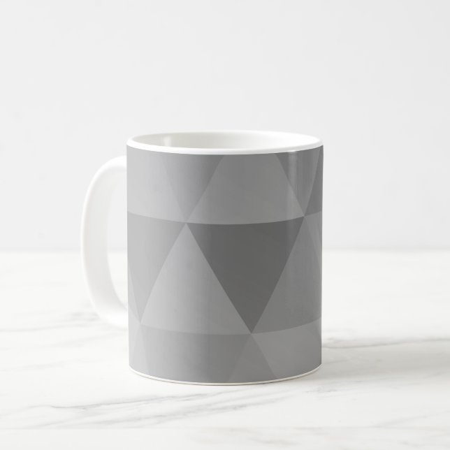 Abstrakte Dreiecke Nahtloses Muster - Grauversion Kaffeetasse (Vorderseite Links)