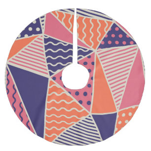 Abstrakte Dreiecke: Vintager geometrischer Hinterg Polyester Weihnachtsbaumdecke