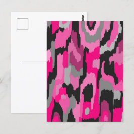 Abstrakte Druckfarben in Rosa und Schwarz Postkarte