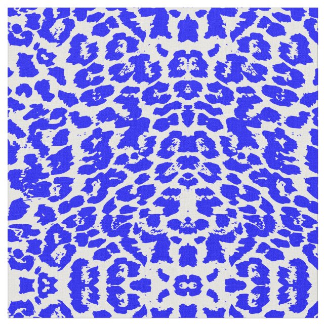 Abstrakte Druckpunkte für blaue und weiße Tiere Stoff (Nahaufnahme)