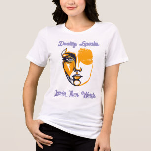 Abstrakte Dualität – Expressive Linienkunst Gesich Tri-Blend Shirt