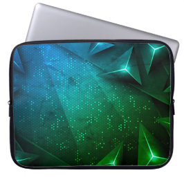 Abstrakte dunkelgröne polygonale Formen Textur Laptopschutzhülle