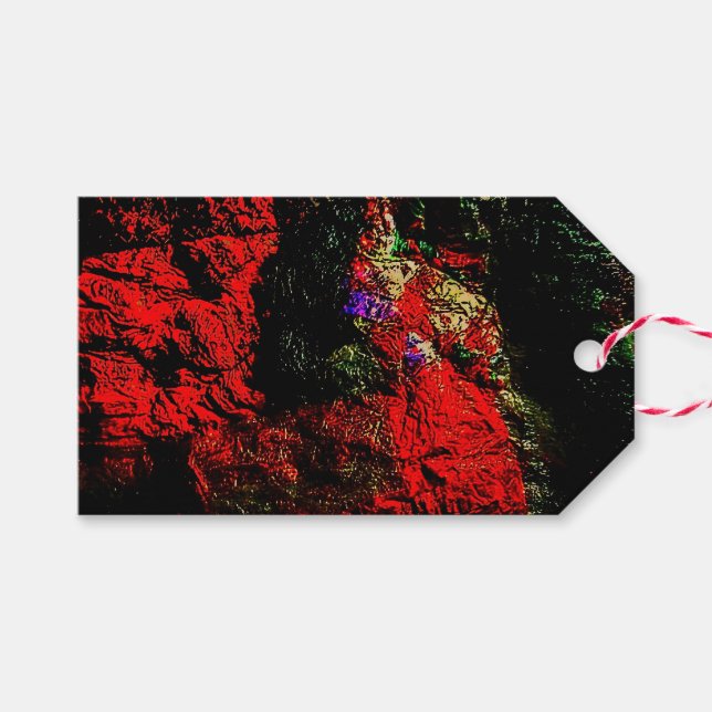 Abstrakte dunkle Geschenkmarke,Texturierte gerecyc Geschenkanhänger (Vorderseite (Horizontal))