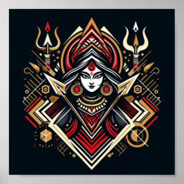 Abstrakte Durga - Göttlicher Power in Farben Poster