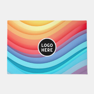 Abstrakte dynamische Regenbogenwälder Logo hinzu Fußmatte
