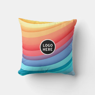 Abstrakte dynamische Regenbogenwälder   Logo hinzu Kissen