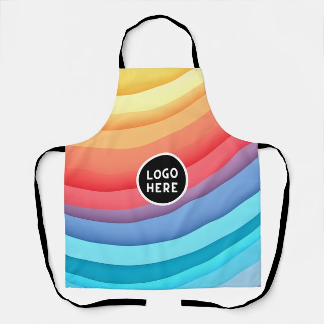 Abstrakte dynamische Regenbogenwälder | Logo hinzu Schürze (Vorderseite)