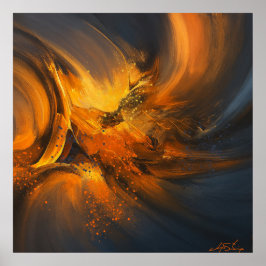 Abstrakte Echos der Flamme Poster