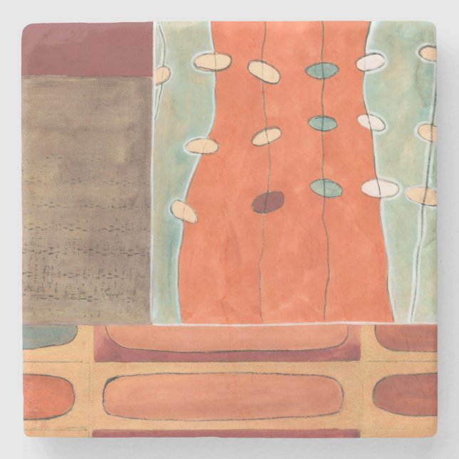 Abstrakte Eierparade von Erica J. Vess Steinuntersetzer (Vorderseite)