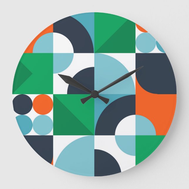Abstrakte, einfache Formen Große Wanduhr (Vorderseite)