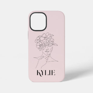 Abstrakte einfache Linienkunst Frau Illustration iPhone 12 Mini Hülle