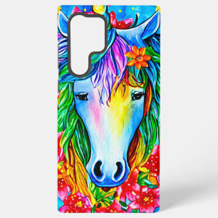Abstrakte Einhorn Blume Aquarell Samsung Galaxy Hülle