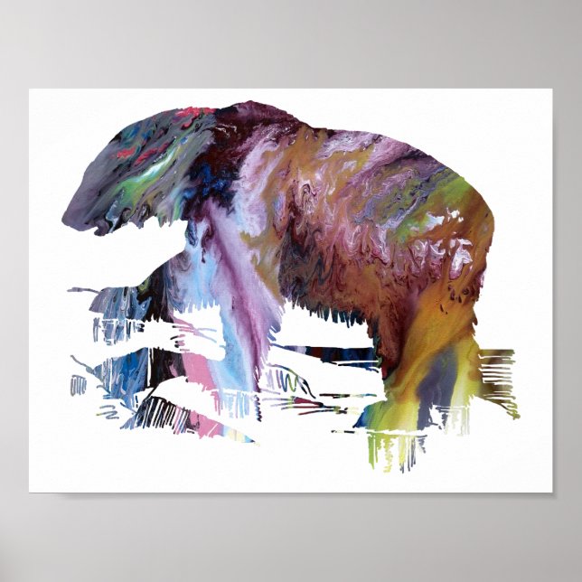 Abstrakte Eisbär-Silhouette Poster (Vorne)