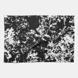 Abstrakte Eisbildung in Schwarz und Weiß Geschirrtuch