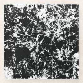 Abstrakte Eisbildung in Schwarz und Weiß Glasuntersetzer