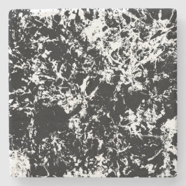 Abstrakte Eisbildung in Schwarz und Weiß Steinuntersetzer