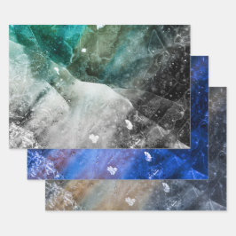 Abstrakte Eiskunstfotos Geschenkpapier Set
