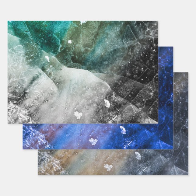 Abstrakte Eiskunstfotos Geschenkpapier Set (Set)