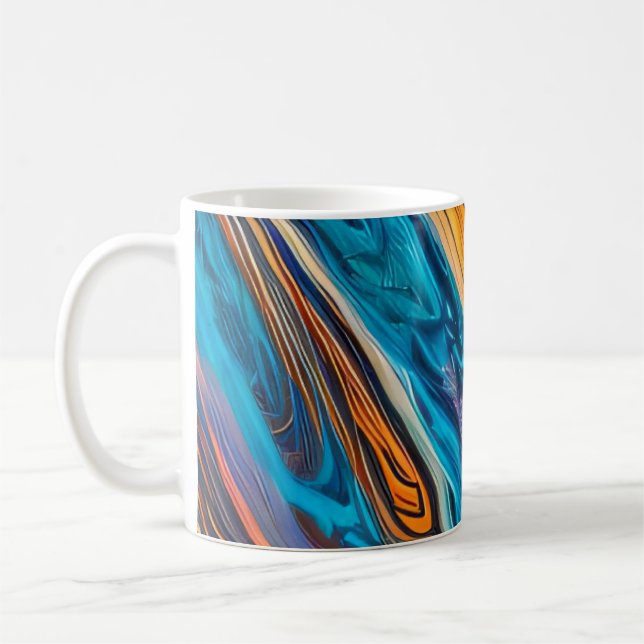 Abstrakte Electric Ocean Fire Kaffeetasse (Links)