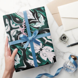 Abstrakte, elegante Fließstruktur aus flüssigem Ma Geschenkpapier