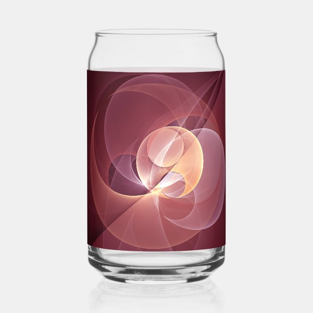 Abstrakte Elegante Moderne Weinrote Fraktal-Kunst Dosenglas (Vorderseite)