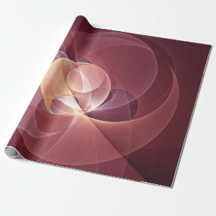 Abstrakte elegante moderne Weinrote Fraktal-Kunst Geschenkpapier