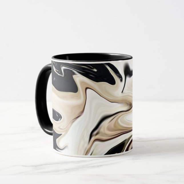 Abstrakte, elegante Retrofarben, digitale Fließtex Tasse (Vorderseite Links)