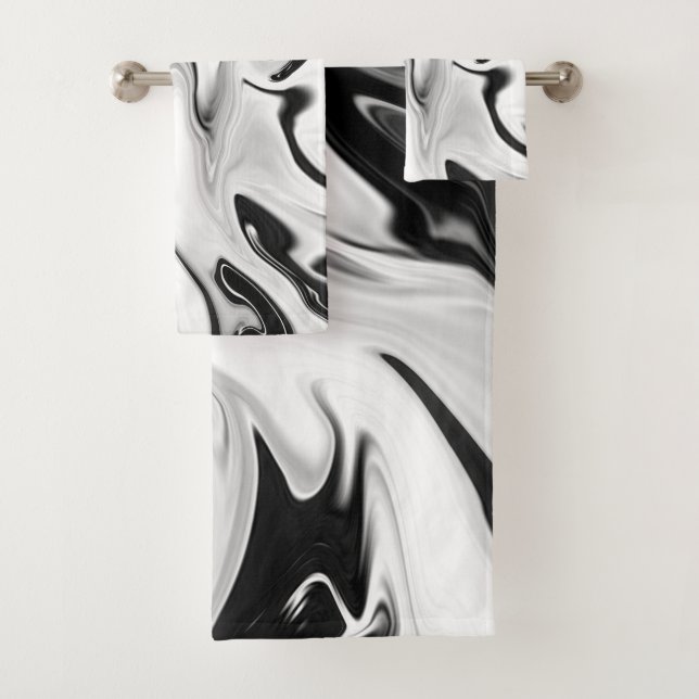 Abstrakte, elegante Retrofarben, digitale Flüssigk Badhandtuch Set (Insitu)