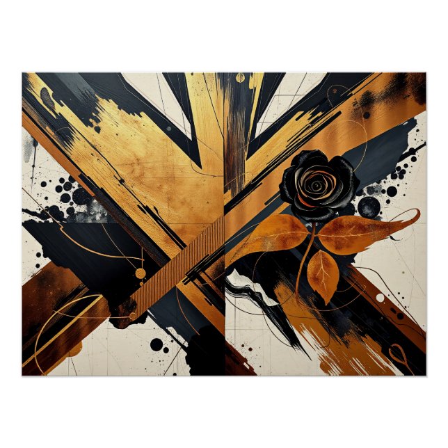 Abstrakte Eleganz in einzigartiger Kunst Poster (Vorderseite)