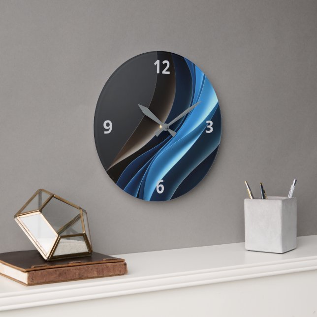 Abstrakte Eleganz individuell anpassbare Uhr - run (Büro)
