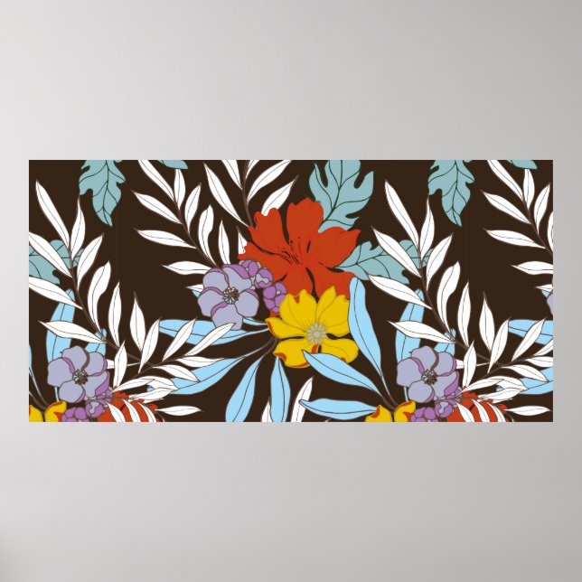 Abstrakte Eleganz mit Blumenhintergrund. Poster (Vorne)