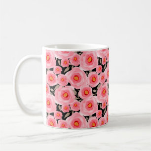 Abstrakte Eleganz nahtlos mit rosa Blüte Kaffeetasse