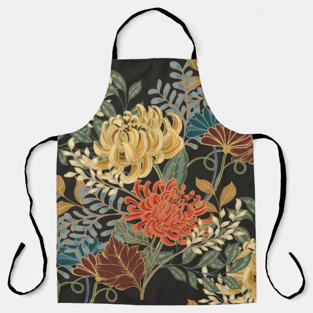 Abstrakte Eleganz, nahtloses Muster mit Blumenbezu Schürze (Vorderseite)