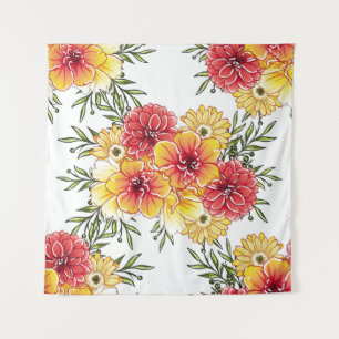 Abstrakte Eleganz, nahtloses Muster mit Blumenbezu Wandteppich