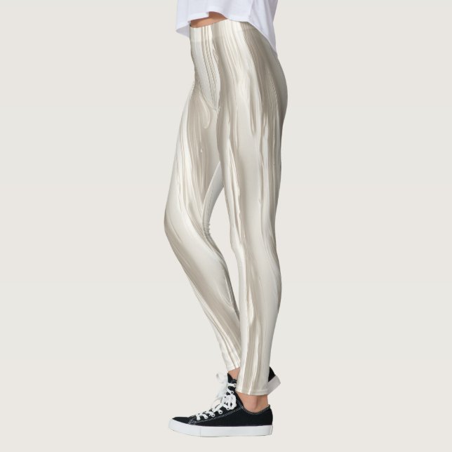 Abstrakte Elfenbeinstruktur Leggings (Links)