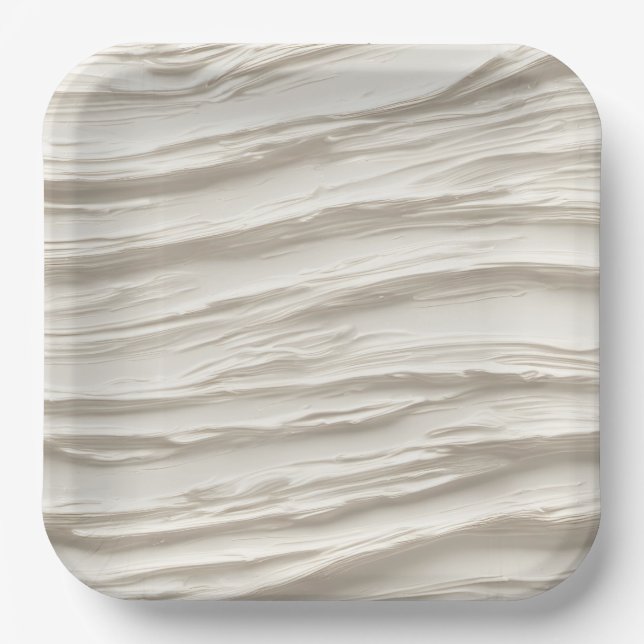 Abstrakte Elfenbeinstruktur Pappteller (Vorderseite)
